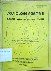 Sosiologi Agama II : agama dan mobilitas sosial