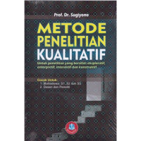 Metode penelitian kualitatif : untuk penelitian yang bersifat : eksploratif, enterpretif, interaktif dan konstruktif tahun 2017